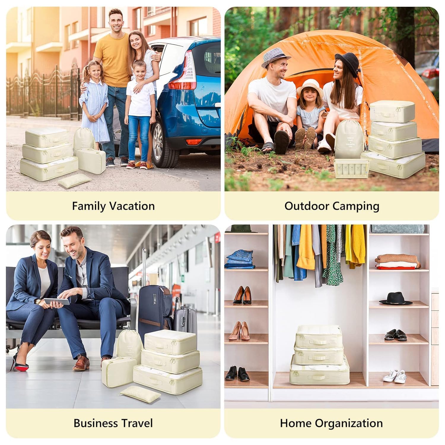 Ucravo Packing Cubes for Suitcases,7 Pcs Travel Luggage Organiser Bags,waterproof Packing Cubes for Backpack Suitcase,travel Essentials Bag Compression Storage Bags,travelling Accessories(grey)