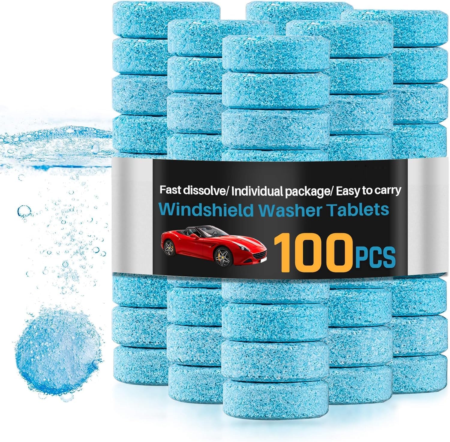 UCRAVO 30 Pcs Screenwash Tablets, Screen Wash Tablets, Screenwash, Screen Wash for Cars, Car Screenwash, Windscreen Washer Tablets, Concentrated Solid Tablets, Wiper Cleaning Tablets for Car Window