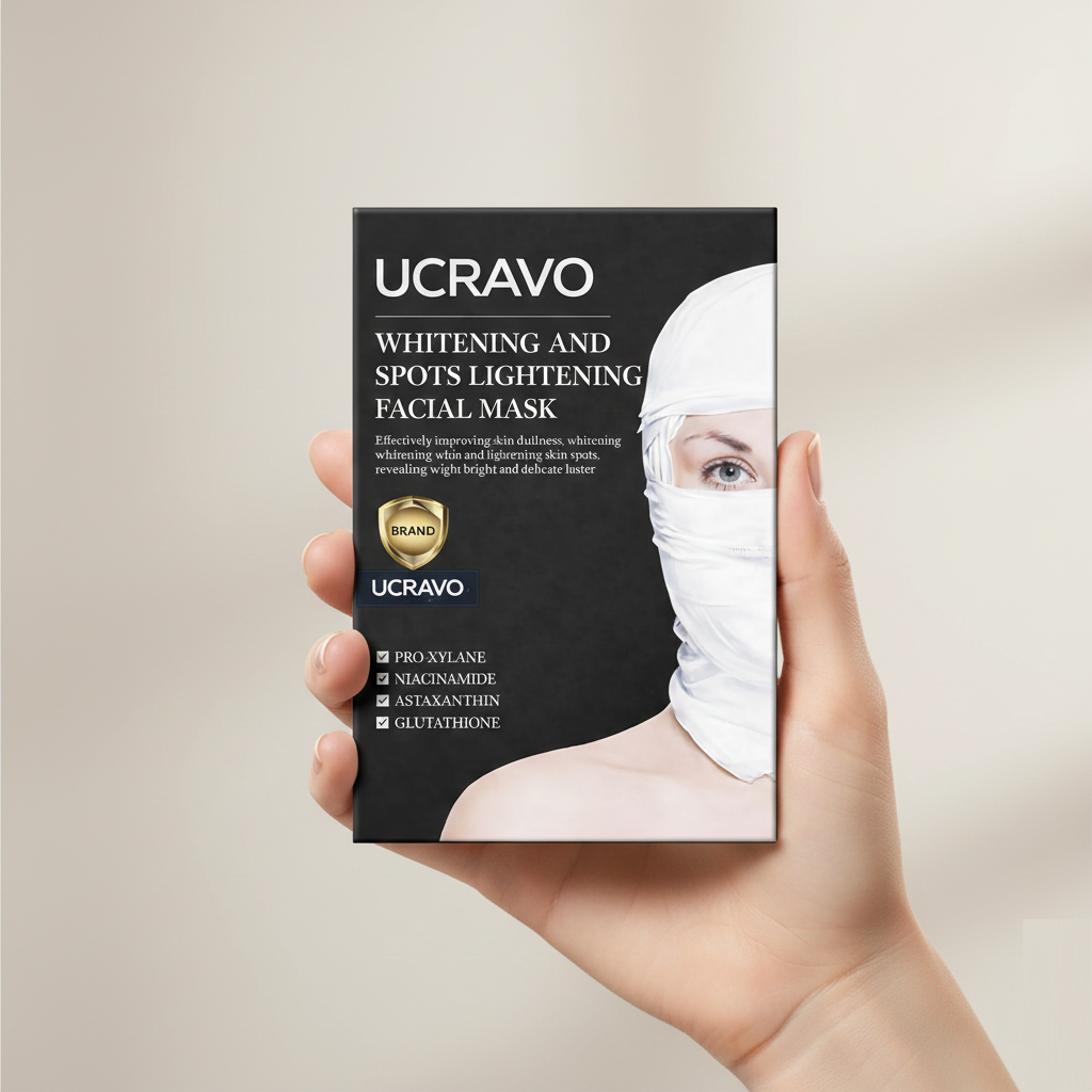 UCRAVO Brightening & Even Tone Facial Mask with Niacinamide - Visibly Radiant Complexion Daily Gentle Care for All Skin Types Korean Skincare 5 Sheets Per Box
