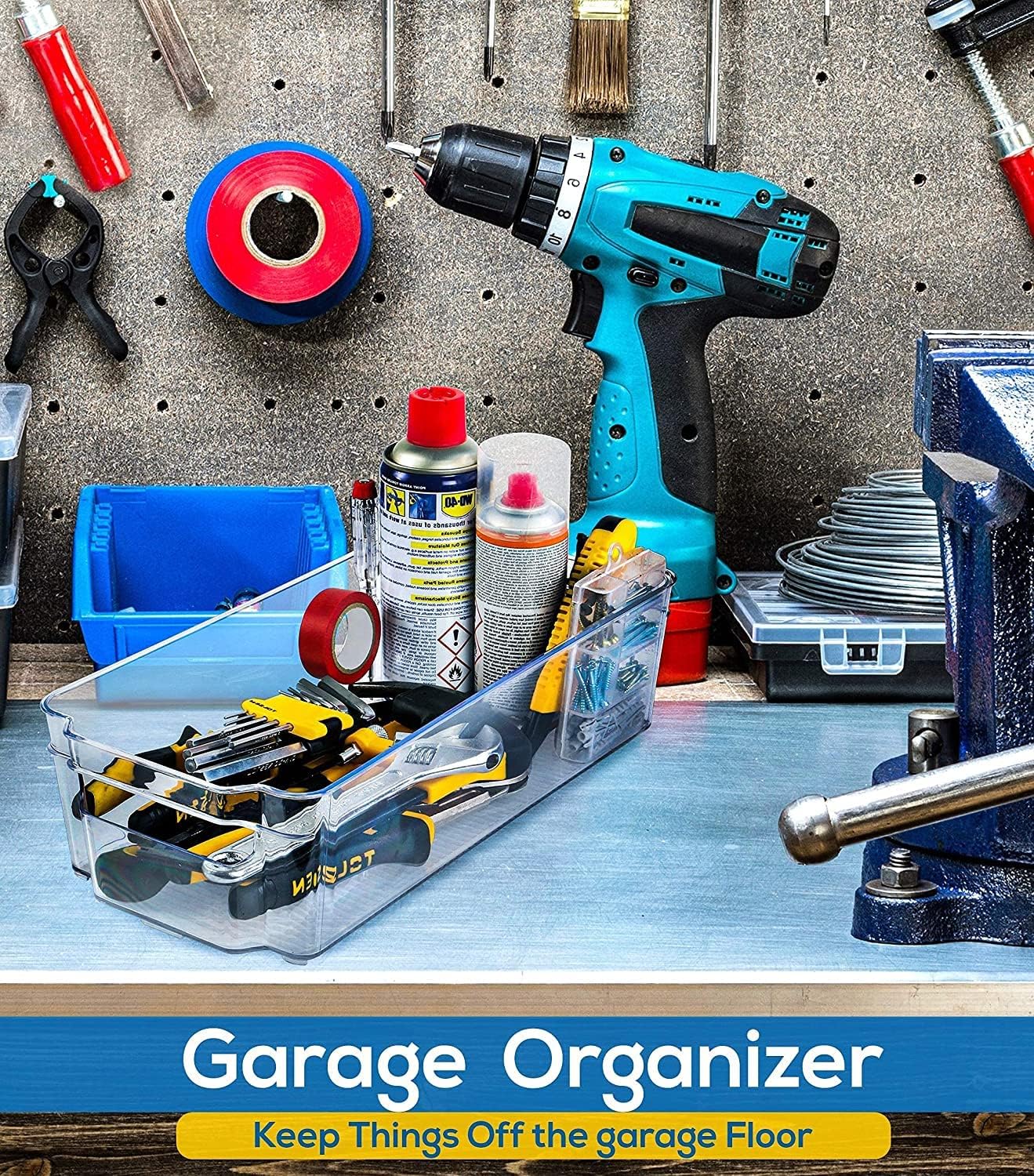 UCRAVO Refrigerator Storage Bins for Kitchen Organization 4 Clear Plastic Fridge Basket with Easy Grip Handle Multipurpose Stackable Pantry Containers for Vegetables, Fruits, Packets & Food Items