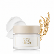 UCRAVO Rice Cream 1.76 Ounce, Rice Bran Essence with Ceramide, Glowing Look, Improves Moisture Skin Barrier, Deep Nourishment, Smooths and Evens Skin Tone, K-Beauty