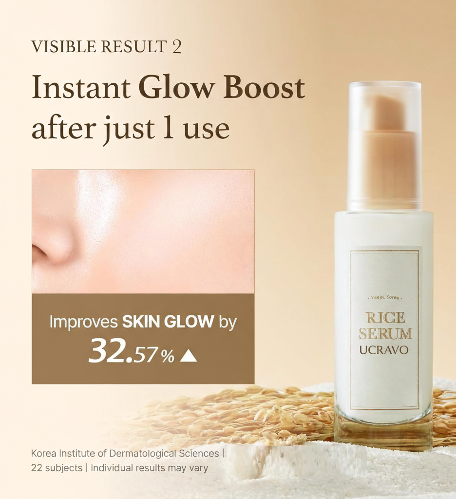 UCRAVO Rice Ceramide 7 Hydrating Barrier Serum, Moisturizing Serum for Face, Rice, Hyaluronic Acid, Niacinamide, Fragrance Free, Non-comodogenic, Glass Skin, Korean Skin Care 30ML