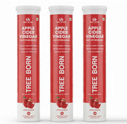 TREE BORN Apple Cider Vinegar Effervescent Tablet with mother | Supports Metabolism &amp; Appetite Control I With 500mg ACV, Vit B6 &amp; B12 I No Maltodextrin, No Added Sugar I Pack of 3 (60 tablets)